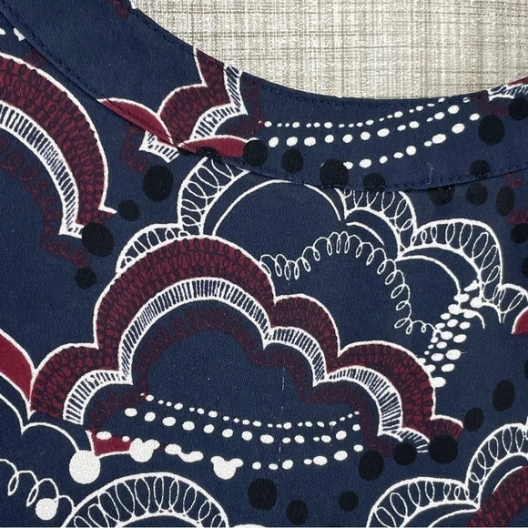 Express 3/4 sleeve 1/2 zip crew neck chiffon blouse women's XS. 9200 - Picture 8 of 9